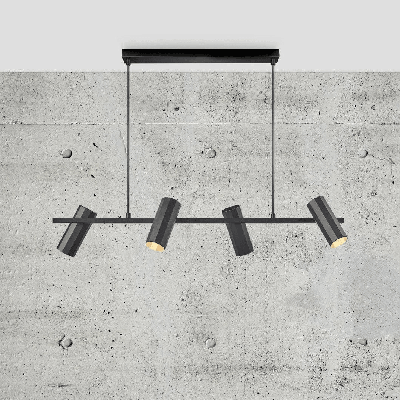 Hanglamp eettafel metaal Alanis zwart 4x GU10 fitting 90cm