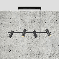 Hanglamp eettafel metaal Alanis zwart 4x GU10 fitting 90cm - thumbnail