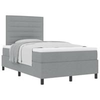 Boxspringbed met matras Lichtgrijs 120 x 190 cm Stof - thumbnail