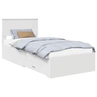 Bedframe met hoofdeinde met lade Wit 90 x 200 cm Bewerkt hout - thumbnail