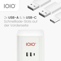 IOIO contactdoos SW1000, 3 stopcontacten en 3 USB-poorten, kubus, wit - thumbnail