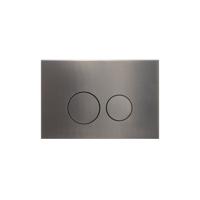 Bedieningsplaat Qeramiq Push Met DualfFush Frontbediening Metaal Rond Gunmetal - thumbnail