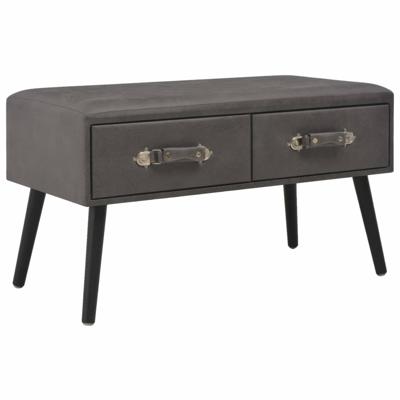 Bank met lades 80 cm kunstleer grijs