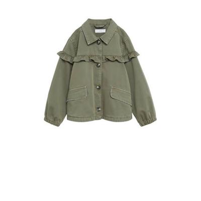 Mango Kids zomerjas met ruches khakigroen Mango Kids zomerjas met ruches khakigroen