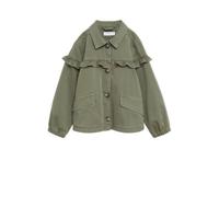 Mango Kids zomerjas met ruches khakigroen - thumbnail