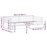Slaapbank met lades 80x200 cm massief grenenhout - thumbnail