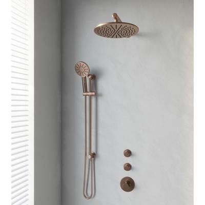 Brauer Copper Edition Thermostatische Regendoucheset Inbouw - Hoofddouche 30 cm - Rechte Wandarm - Handdouche 3 Standen - Doucheslang - Geintegreerde Glijstang