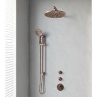 Copper Edition thermostatische inbouw regendouche set 20 met koper geborsteld PVD. - thumbnail