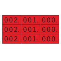 Schoen-gelijkheidsnr rood 3x nr 000-999 - thumbnail