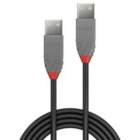 LINDY 36693 USB-kabel USB 2.0 USB-A stekker, USB-A stekker 2.00 m Zwart, Grijs - thumbnail