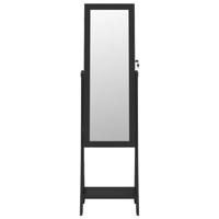VidaXL Sieradenkast met spiegel en led-verlichting vrijstaand zwart - thumbnail