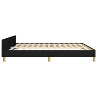 Bedframe met hoofdeinde stof zwart 180x200 cm - thumbnail