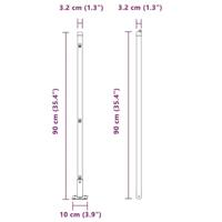 VidaXL Afrasteringspaal 13 pcs grijs staal - thumbnail