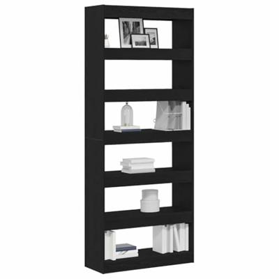 Boekenkast met plank Zwart eiken 80 x 30 x 198 cm Bewerkt hout
