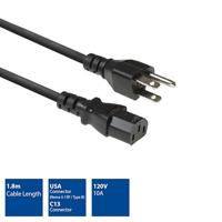 ACT Netsnoer USA connector - C13 zwart 1,8 m - thumbnail