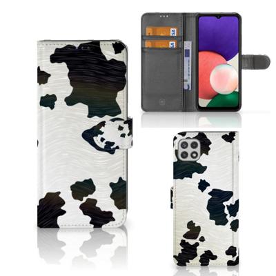 Samsung Galaxy A22 5G | Telefoonhoesje | Met pasjeshouder | Koeienvlekken