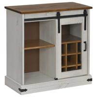 Dressoir HALDEN met schuifdeur 80x40x80 cm massief hout wit - thumbnail