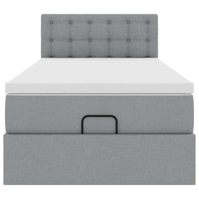 Ottoman bed met matras 90x190cm stof lichtgrijs