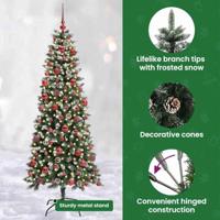 Kunstkerstboom met 300 LED Groen 180 cm PVC en Plastic en Staal - thumbnail