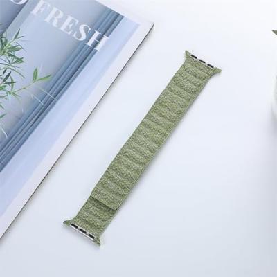 Denim nylon bandje - Groen - Geschikt voor Apple Watch 38mm / 40mm / 41mm / 42mm