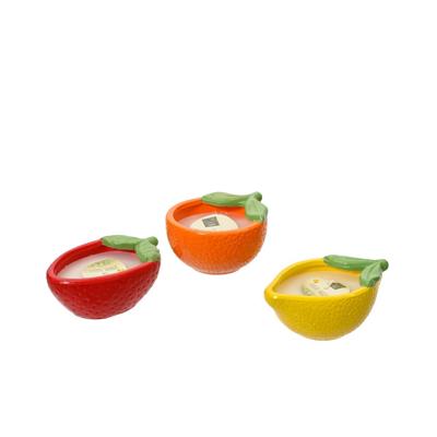 Citronella kaars fruit 14x10x5,5cm