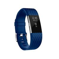 By Qubix - Compatible met Fitbit Charge 2 siliconen bandje - Maat: Large - Blauw - Compatible fitbit bandje - thumbnail