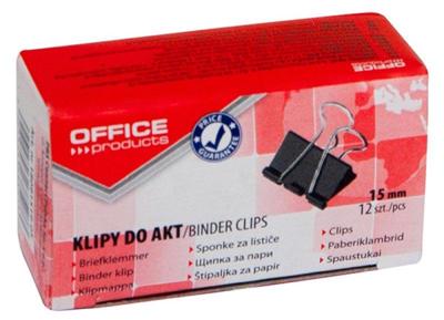 OFFICE products foldbackclip, zwart, 15 mm, doos van 12 stuks