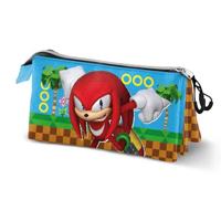 Sonic - The Hedgehog Triple Pencil case SEGA Knuckles Run Multicolour - thumbnail