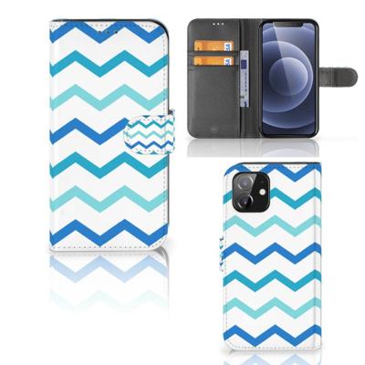 iPhone 12 | 12 Pro (6.1") | Telefoon Hoesje | Zigzag Blauw iPhone 12 | 12 Pro (6.1") | Telefoon Hoesje | Zigzag Blauw