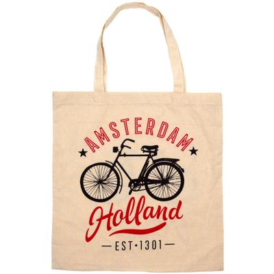 Matix Tas Amsterdam Holland 40 Cm Katoen Beige/rood Matix Tas Amsterdam Holland 40 Cm Katoen Beige/rood