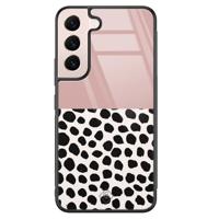 Samsung Galaxy S22 glazen hardcase - Pink dots - thumbnail