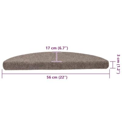 VidaXL Trapmatten zelfklevend 15 stuks 56x17x3 cm beige halfrond