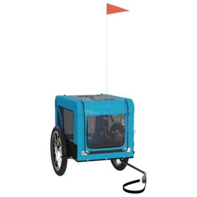 Hondenfietstrailer oxford stof en ijzer blauw en zwart