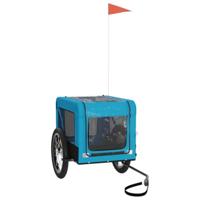 Hondenfietstrailer oxford stof en ijzer blauw en zwart - thumbnail
