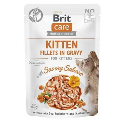 BRIT Care Cat Kitten Hartige Zalm Pouch - katten natvoer - 85 g
