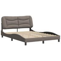 Bedframe zonder matras "Hvar" stof taupe 140x190 cm - thumbnail