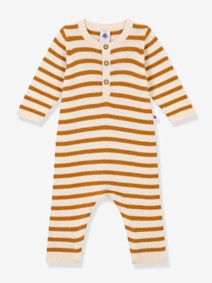 Gestreept gebreid babypakje PETIT BATEAU beige
