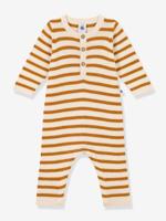Gestreept gebreid babypakje PETIT BATEAU beige - thumbnail