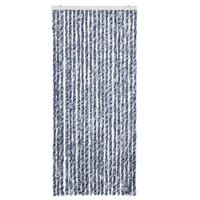 Vliegengordijn 90x220 cm chenille blauw, wit en zilver - thumbnail