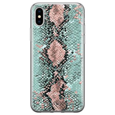 iPhone XS Max siliconen hoesje - Snake pastel