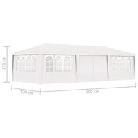 Partytent met zijwanden professioneel 90 g/m 4x9 m wit - thumbnail