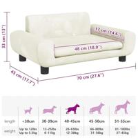 Hondenmand 70x45x33 cm fluweel crèmekleurig - thumbnail