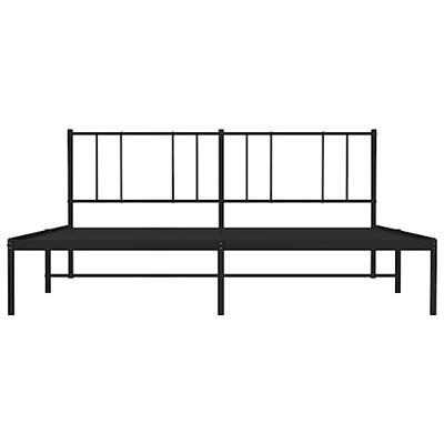 Bedframe met hoofdbord metaal zwart 193x203 cm Bedframe met hoofdbord metaal zwart 193x203 cm