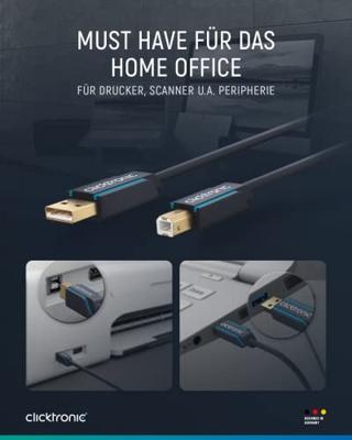 Clicktronic 70097 Casual USB 2.0 kabel - datakabel met stekkercombinatie A/B