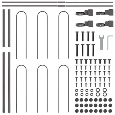 Tuinhek 4 pcs Grijs 6,8 x 1 m Poedercoating staal