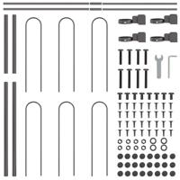 Tuinhek 3 pcs Grijs 5,1 x 0,8 m Poedercoating staal - thumbnail