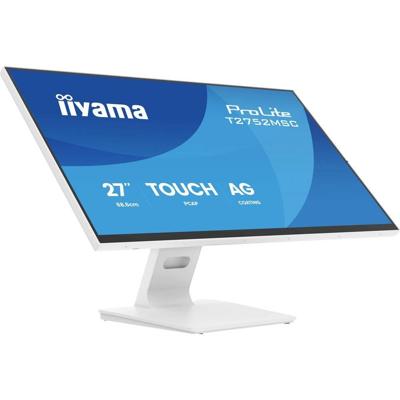 iiyama Prolite T2752MSC-W1AG 68,6 cm (27 inch), 27 inch, Full HD 10-punts IPS-led-display, capacitieve multitouch, DeepContrast PCAP+ HDMI DP USB3.2 7H, antiverblinding, anti-vingerafdruk, wit