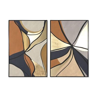 Schilderij Home ESPRIT Abstract Stads 83 x 4,5 x 123 cm (2 Stuks)