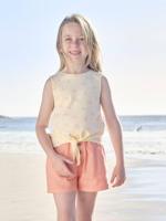 Gekleurde meisjesshort gemakkelijk aan te trekken koraal - thumbnail