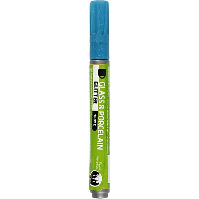 Creativ Company Glas- en porseleinstift glitter semi-dekkend - turquoise Creativ Company Glas- en porseleinstift glitter semi-dekkend - turquoise